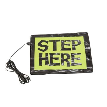 Interruttore a pedale di Halloween STEP HERE per figure animate, 15x20cm Interruttore a pedale di Halloween STEP HERE per figure animate, 15x20cm