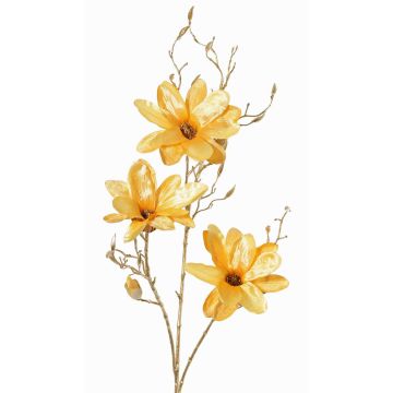 Ramo di magnolia in tessuto LEAFY, giallo-oro, 115cm Ramo di magnolia in tessuto LEAFY, giallo-oro, 115cm