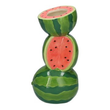 Vaso per fiori a stelo TILLAS a forma di anguria in ceramica, rosso-verde-blu, 11,7x10x21cm Vaso per fiori a stelo TILLAS a forma di anguria in ceramica, rosso-verde-blu, 11,7x10x21cm