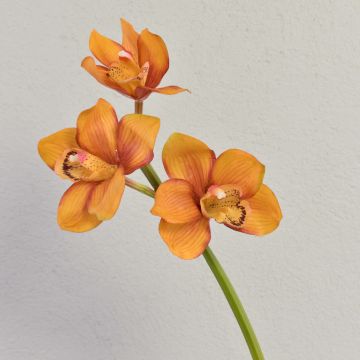 Ramo decorativo di orchidea Cymbidium SERAPHINA, giallo-arancione, 45 cm, Ø 10-13 cm