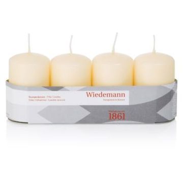 Candele dell'Avvento JENARO, 4 pezzi, bisquit, 8cm, Ø5cm, 18h - Made in Germany