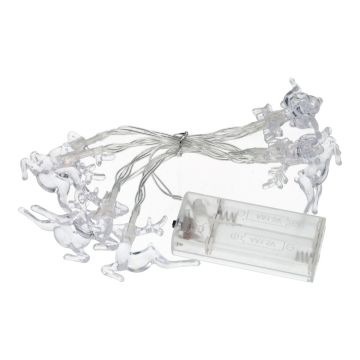 Ghirlanda luminosa CASSATA con 10 renne a LED, a batteria, 90 cm Ghirlanda luminosa CASSATA con 10 renne a LED, a batteria, 90 cm