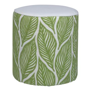 Pouf GRY, motivo a foglie, verde, 45 cm, Ø 40 cm Pouf GRY, motivo a foglie, verde, 45 cm, Ø 40 cm