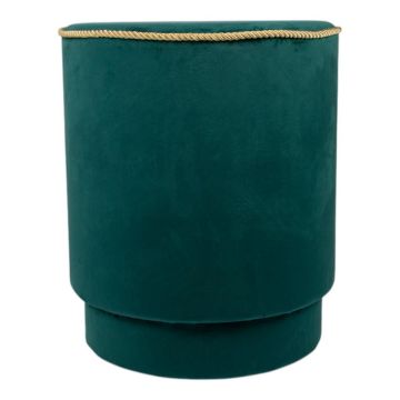 Pouf in velluto NANNA, bordo dorato, petrolio, 45 cm, Ø 38 cm Pouf in velluto NANNA, bordo dorato, petrolio, 45 cm, Ø 38 cm