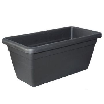 Fioriera TOULA in plastica, con fori, antracite, 99x45x40 cm Fioriera TOULA in plastica, con fori, antracite, 99x45x40 cm