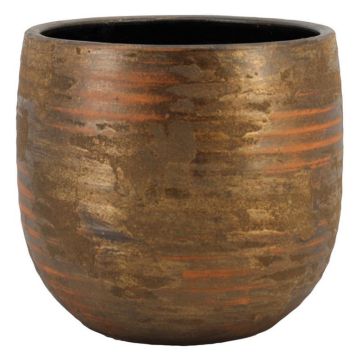 Vaso in ceramica RODYN con scanalature, sfumatura di colore, oro, 45 cm, Ø 49 cm Vaso in ceramica RODYN con scanalature, sfumatura di colore, oro, 45 cm, Ø 49 cm