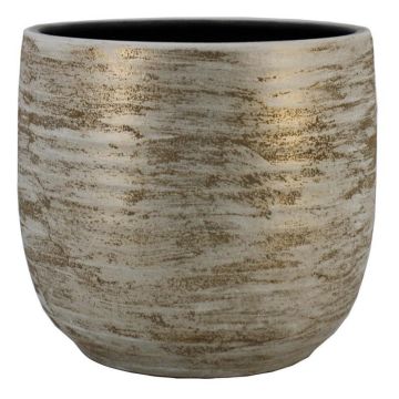 Pentola in ceramica RODYN con scanalature, sfumatura di colore, bianco-oro, 32cm, Ø34cm