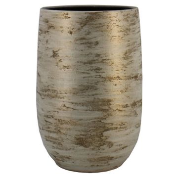 Vaso in ceramica RODYN con scanalature, sfumatura di colore, bianco-oro, 50 cm, Ø 32 cm Vaso in ceramica RODYN con scanalature, sfumatura di colore, bianco-oro, 50 cm, Ø 32 cm