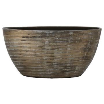 Ciotola ovale in ceramica RODYN con scanalature, sfumatura di colore, marrone, 49x20x25cm Ciotola ovale in ceramica RODYN con scanalature, sfumatura di colore, marrone, 49x20x25cm