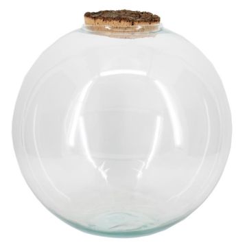 Terrario a sfera in vetro JABUEL con coperchio in sughero, trasparente, 34cm, Ø35cm Terrario a sfera in vetro JABUEL con coperchio in sughero, trasparente, 34cm, Ø35cm