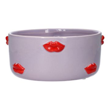 Ciotola decorativa ADELIA con motivo a labbra, ceramica, rosso lilla, 8 cm, Ø 18,5 cm Ciotola decorativa ADELIA con motivo a labbra, ceramica, rosso lilla, 8 cm, Ø 18,5 cm