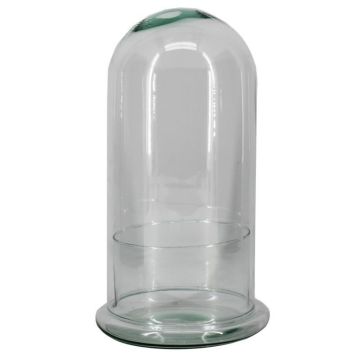 Campana in vetro FRANKHILDE con piattino, riciclato, trasparente, 32 cm, Ø 17,6 cm