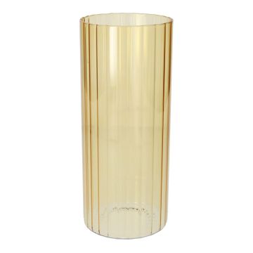 Vaso da fiori BLANDINA, vetro, scanalato, giallo trasparente, 24 cm, Ø 10 cm Vaso da fiori BLANDINA, vetro, scanalato, giallo trasparente, 24 cm, Ø 10 cm