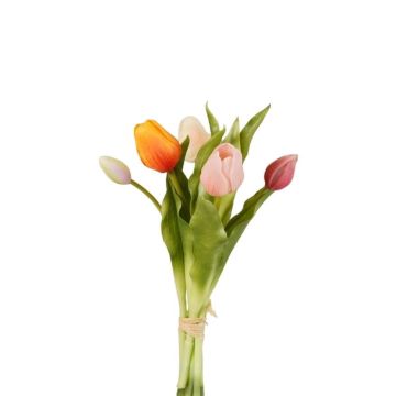 Mazzo di tulipani sintetici LEANA, rosa-arancione, 30cm, Ø20cm