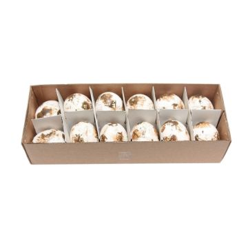 Uova decorative KIKU, 12 pezzi, decorazioni pasquali, maculate, bianche Uova decorative KIKU, 12 pezzi, decorazioni pasquali, maculate, bianche