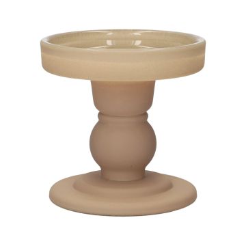 Portacandela a cilindro in vetro KLEOFINA, con base, beige opaco, 8,5cm, Ø8,5cm Portacandela a cilindro in vetro KLEOFINA, con base, beige opaco, 8,5cm, Ø8,5cm