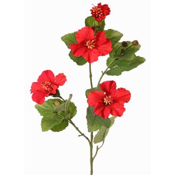 Ramo artificiale di ibisco TELSIMA con fiori, rosso, 80 cm