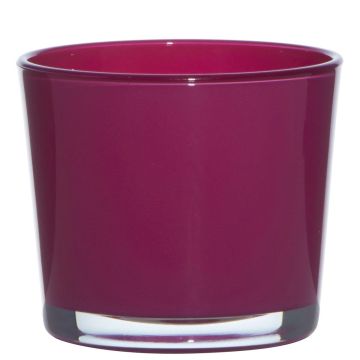 Fioriera in vetro ALENA, magenta, 12,5cm, Ø14,5cm