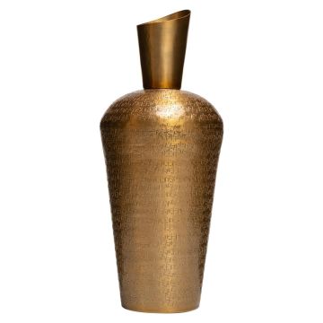 Vaso decorativo a bottiglia in metallo VICTORINO, struttura, oro, 41cm, Ø16,5cm