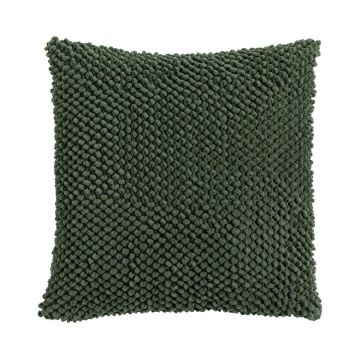 Cuscino morbido BOLLY, con perline, verde muschio, 45x45cm