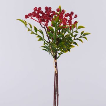 Ramo finto di sorbo ELNATAN, mazzo, frutti, rosso, 30 cm