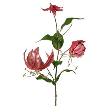 Ramo di gloriosa vellutato DINFAS, malva-oro, 80 cm