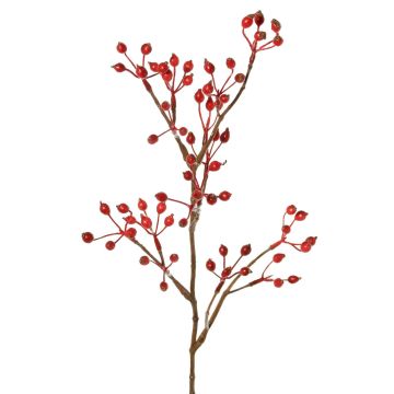 Ramo artificiale di rosa selvatica HIKERNO con cinorrodi, rosso, 60 cm