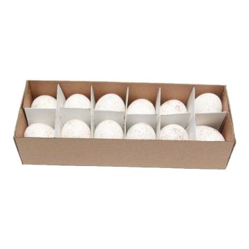 Uova decorative KIKU, 12 pezzi, decorazioni pasquali, macchiate, bianche Uova decorative KIKU, 12 pezzi, decorazioni pasquali, macchiate, bianche