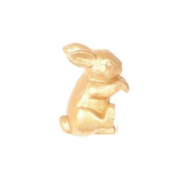 Figurina decorativa coniglio DROOPY in plastica, dorata, 8x4x6 cm Figurina decorativa coniglio DROOPY in plastica, dorata, 8x4x6 cm
