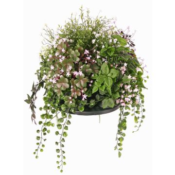 Composizione floreale sintetico Impatiens DANFIR, menta, felce, trifoglio, bianco-verde, 50cm, Ø32cm Composizione floreale sintetico Impatiens DANFIR, menta, felce, trifoglio, bianco-verde, 50cm, Ø32cm