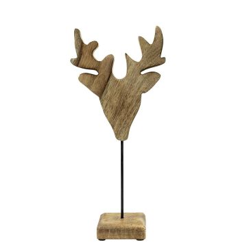 Figura decorativa a forma di cervo in legno LINDAL, base in legno, naturale, 14,5x8x33,5 cm Figura decorativa a forma di cervo in legno LINDAL, base in legno, naturale, 14,5x8x33,5 cm