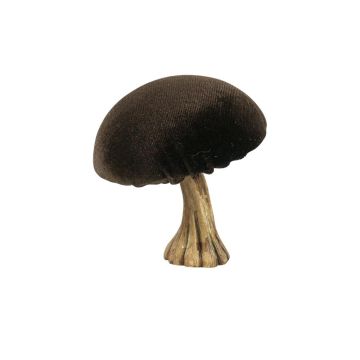 Figurina decorativa a forma di fungo ARNAH, velluto, marrone, 10 cm Figurina decorativa a forma di fungo ARNAH, velluto, marrone, 10 cm