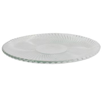 Piatto in vetro CATHLENN con scanalature, trasparente, 1 cm, Ø 14,5 cm Piatto in vetro CATHLENN con scanalature, trasparente, 1 cm, Ø 14,5 cm