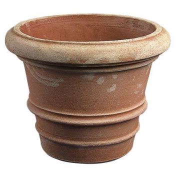Vaso in terracotta MONDAR con scanalature, realizzato a mano, 53cm, Ø70cm
