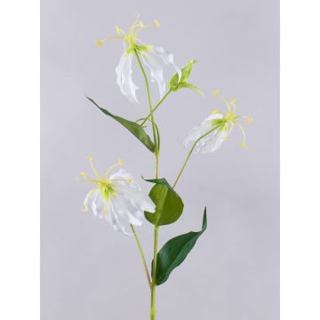 Fiore artificiale Gloriosa MAFIRNA, bianco-verde, 80 cm