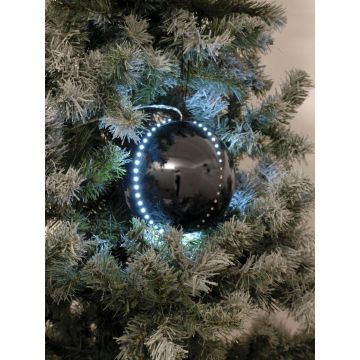Pallina di Natale LED LUVELIA, 5 pezzi, nero brillante, Ø8cm Pallina di Natale LED LUVELIA, 5 pezzi, nero brillante, Ø8cm