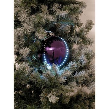 Pallina di Natale LED LUVELIA, 5 pezzi, viola brillante, Ø8cm Pallina di Natale LED LUVELIA, 5 pezzi, viola brillante, Ø8cm