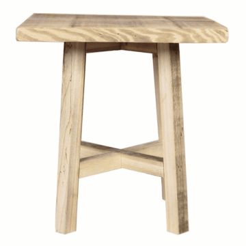 Sgabello quadrato in legno MAREA, beige, 25,5cm, Ø24cm