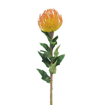 Fiore artificiale cuscino porta spilli Protea XIFANG, giallo-arancio, 75 cm, Ø 10 cm