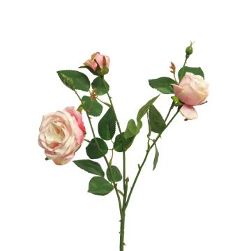 Ramo di rosa in plastica SHIYUN, rosa-crema, 60 cm, Ø 3,5-8,5 cm