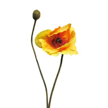 Fiore decorativo papavero YILAN, giallo-arancione, 60 cm, Ø 12 cm Fiore decorativo papavero YILAN, giallo-arancione, 60 cm, Ø 12 cm