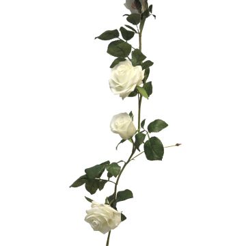 Ghirlanda decorativa con rose KAILIN, bianca, 145cm Ghirlanda decorativa con rose KAILIN, bianca, 145cm