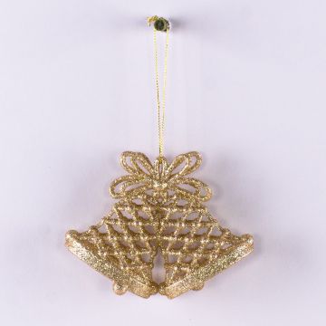 Ciondolo acrilico di campane SCOUT, glitter, oro, 11x3x8cm Ciondolo acrilico di campane SCOUT, glitter, oro, 11x3x8cm