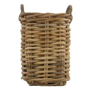 Cesto quadrato in rattan BENIGNO con manici, marrone, 30x30x52 cm Cesto quadrato in rattan BENIGNO con manici, marrone, 30x30x52 cm