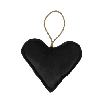 Ciondolo decorativo a forma di cuore EYRUN in velluto, cordino di sospensione, nero, Ø 16 cm Ciondolo decorativo a forma di cuore EYRUN in velluto, cordino di sospensione, nero, Ø 16 cm
