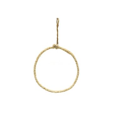 Anello metallico artificiale HELIJIA da appendere, floccato, bianco, Ø 15 cm Anello metallico artificiale HELIJIA da appendere, floccato, bianco, Ø 15 cm