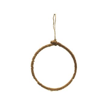 Anello metallico artificiale HELIJIA da appendere, floccato, verde, Ø 15 cm Anello metallico artificiale HELIJIA da appendere, floccato, verde, Ø 15 cm