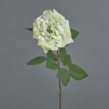 Rosa decorativa in velluto YUFAN, color crema, 65 cm, Ø 15 cm