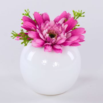 Gerbera in velluto IMINA in vaso di ceramica, rosa-lilla, 12 cm, Ø 15 cm Gerbera in velluto IMINA in vaso di ceramica, rosa-lilla, 12 cm, Ø 15 cm
