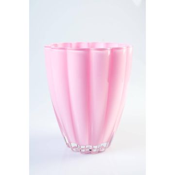Piccolo vaso da tavolo in vetro BEA, rosa, 17 cm, Ø 14 cm